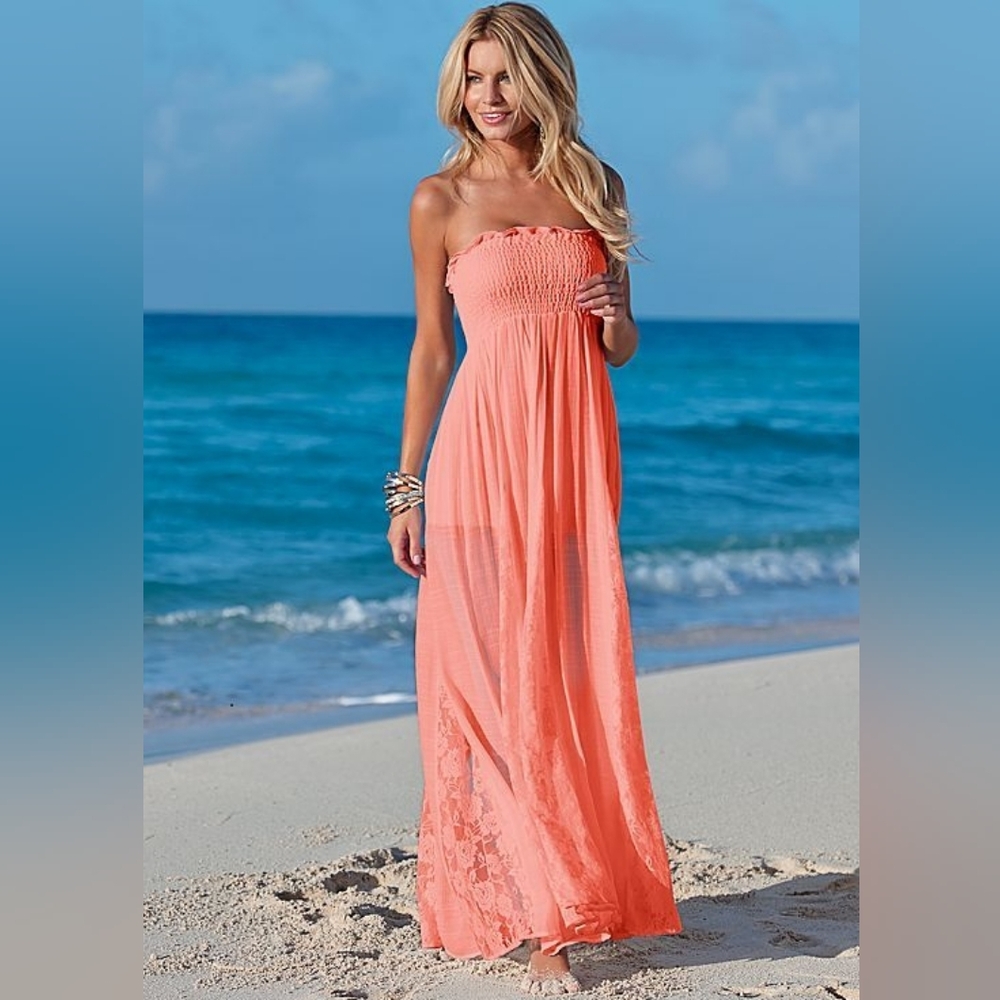 ❌️SOLD❌️VENUS Coral Maxi Dress